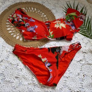 TiniBikini Red Floral Bikini Set